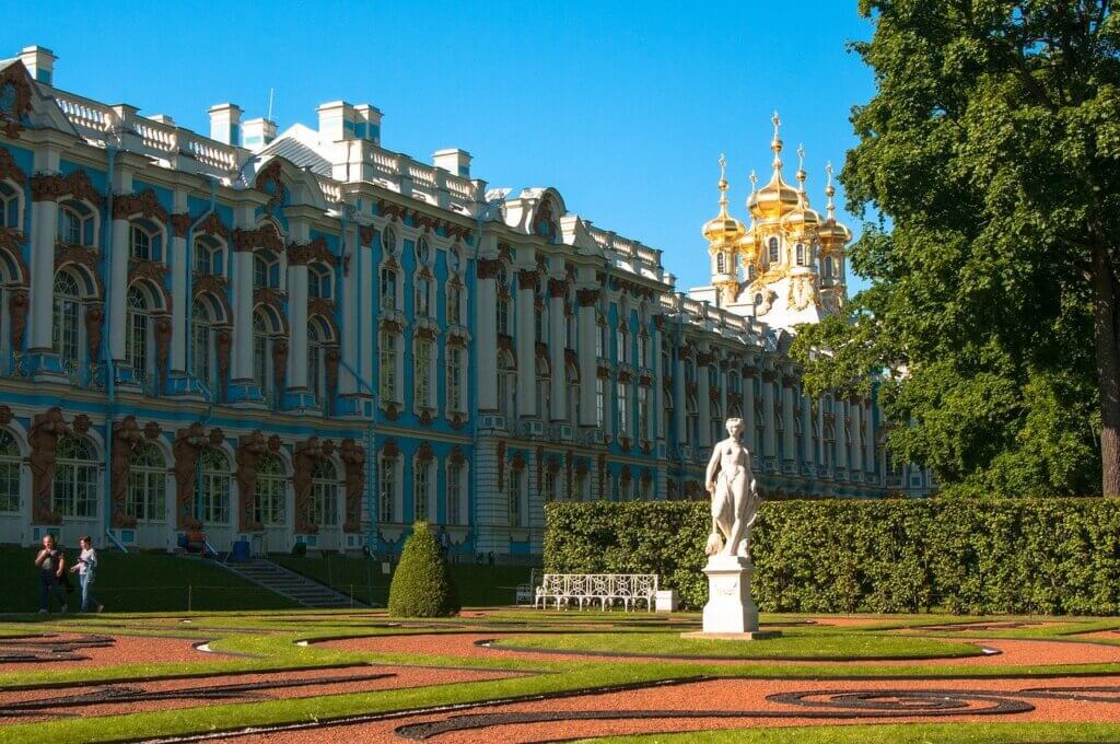 The spectacular Catherine Palace in Tsarskoe Selo