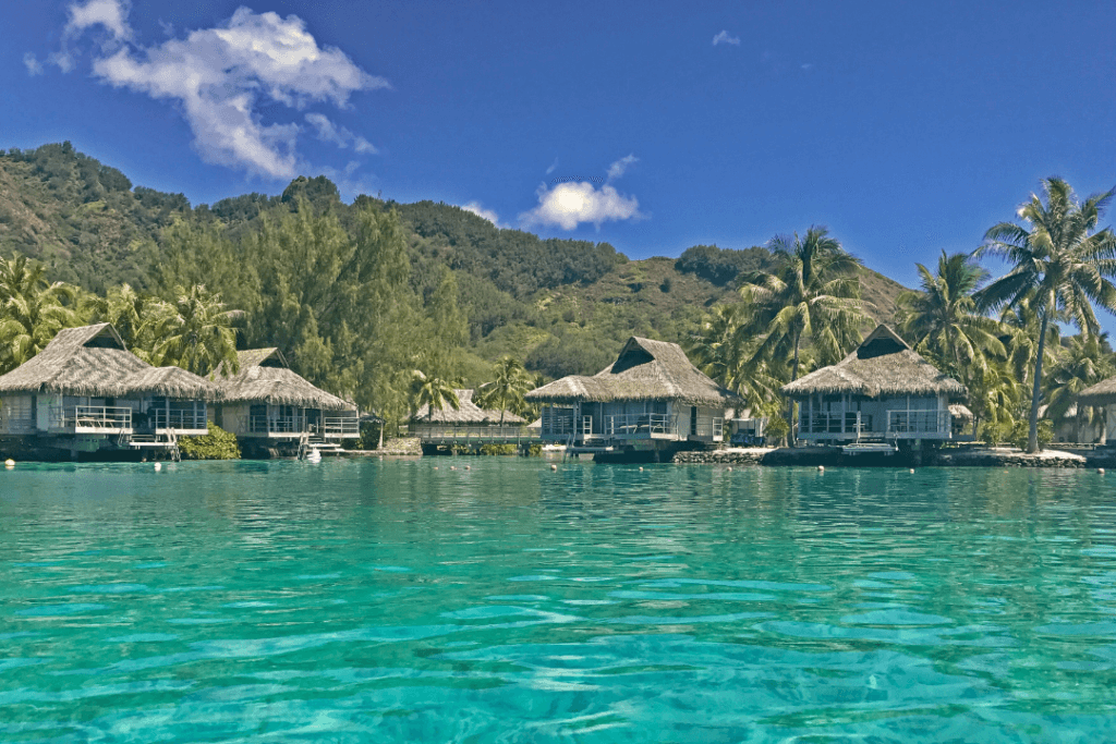 The over-water villas in French Polynesia