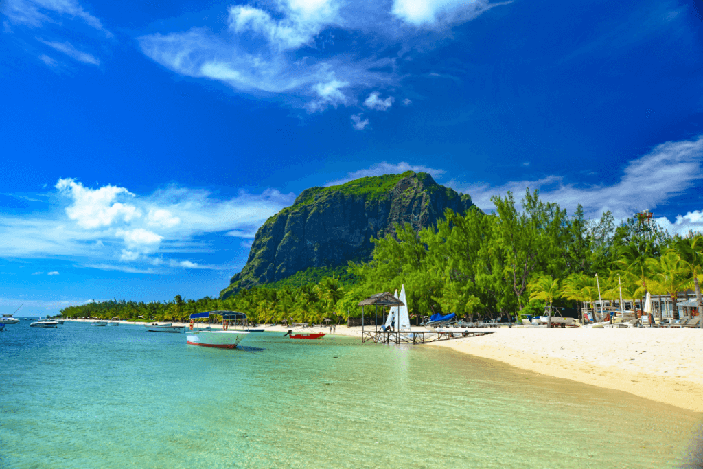 A beach in Mauritius