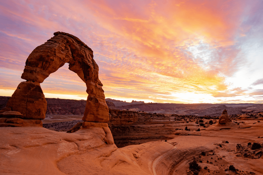 A natural arch in Moab, Utah, one of the best places to elope for adventurous couples