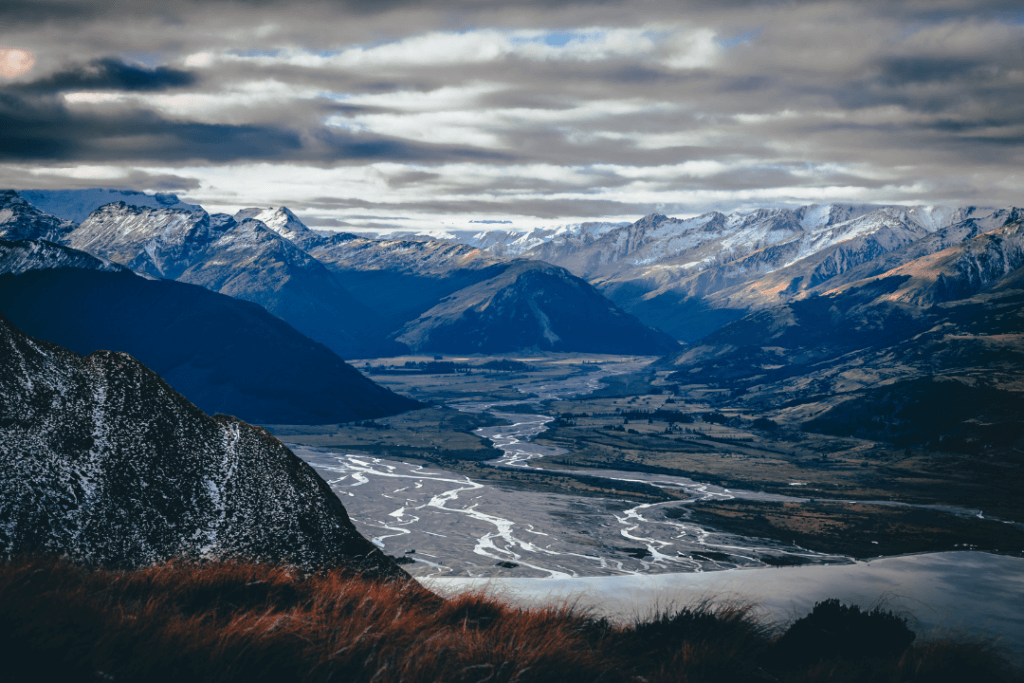 A mountainous scenery near Queenstown, New Zealand