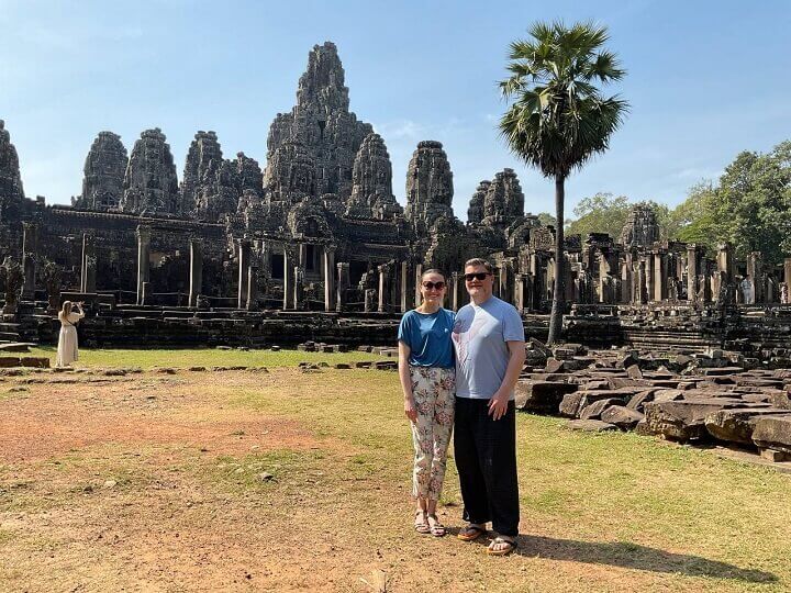 Bayon temple with its many towers