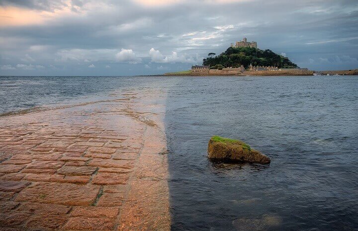 Stunning St Michael's Mount at high tide.