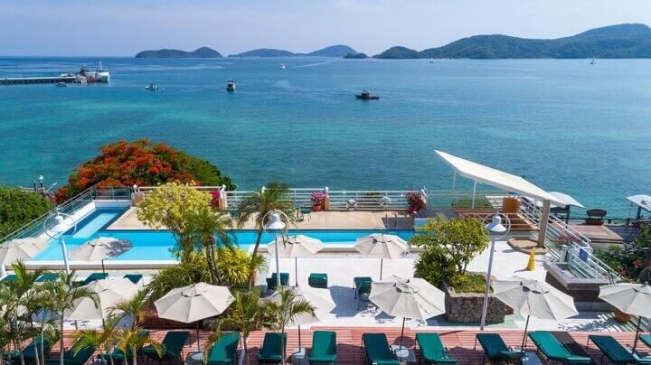 Rooftop swimming pool with gorgeous views over the Andaman Sea at Kantary Bay Hotel