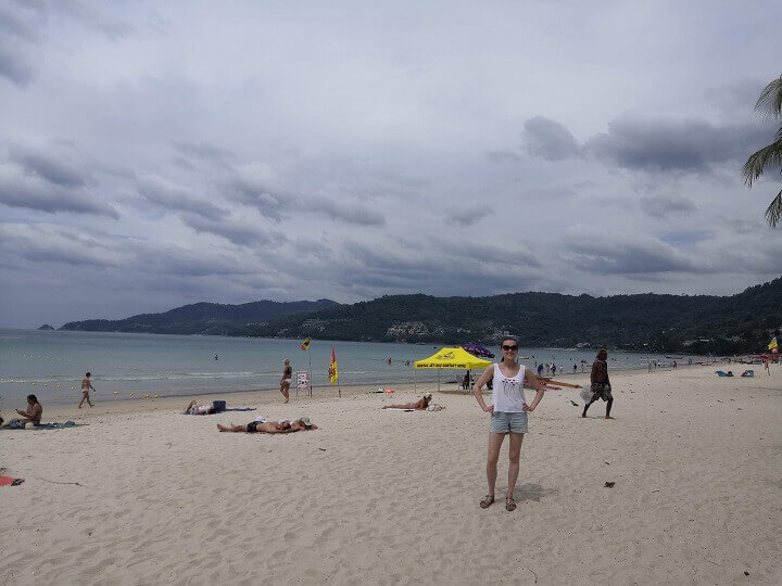 Ksenia at Patong Beach, a popular destination in Phuket who couples who are into nightlife