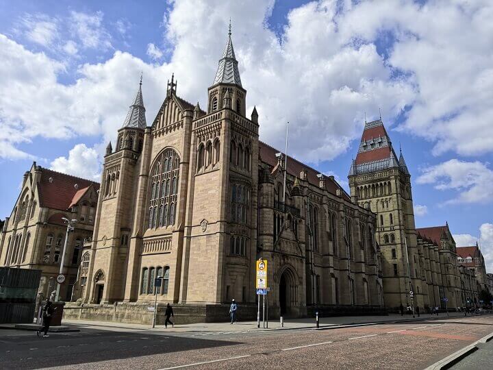The grand building of Manchester Museum - one of the world-class museums for which the UK is famous for