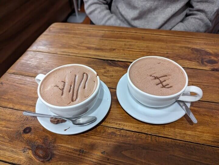 Delicious house blend hot chocolate at Cocoa Tree in Chorlton