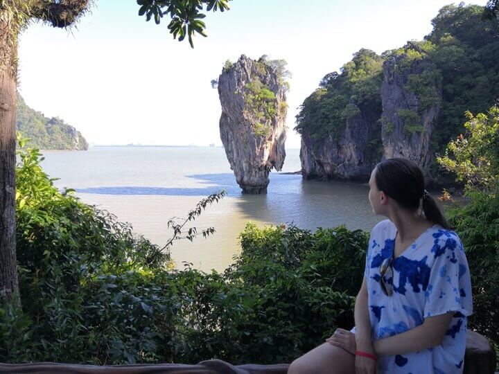 What is Thailand famous for hero shot - Ksenia visiting the James Bond Island on a day trip from Phuket