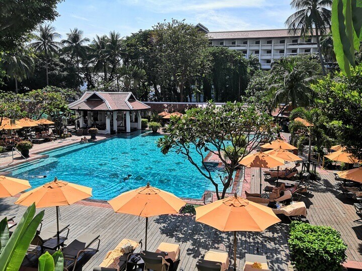 The pool at Anantara Riverside Bangkok Resort