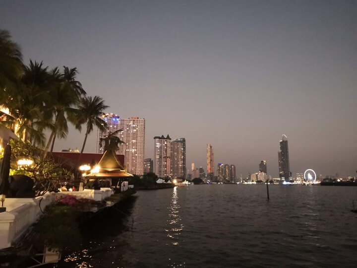 Bangkok Riverside at nighttime