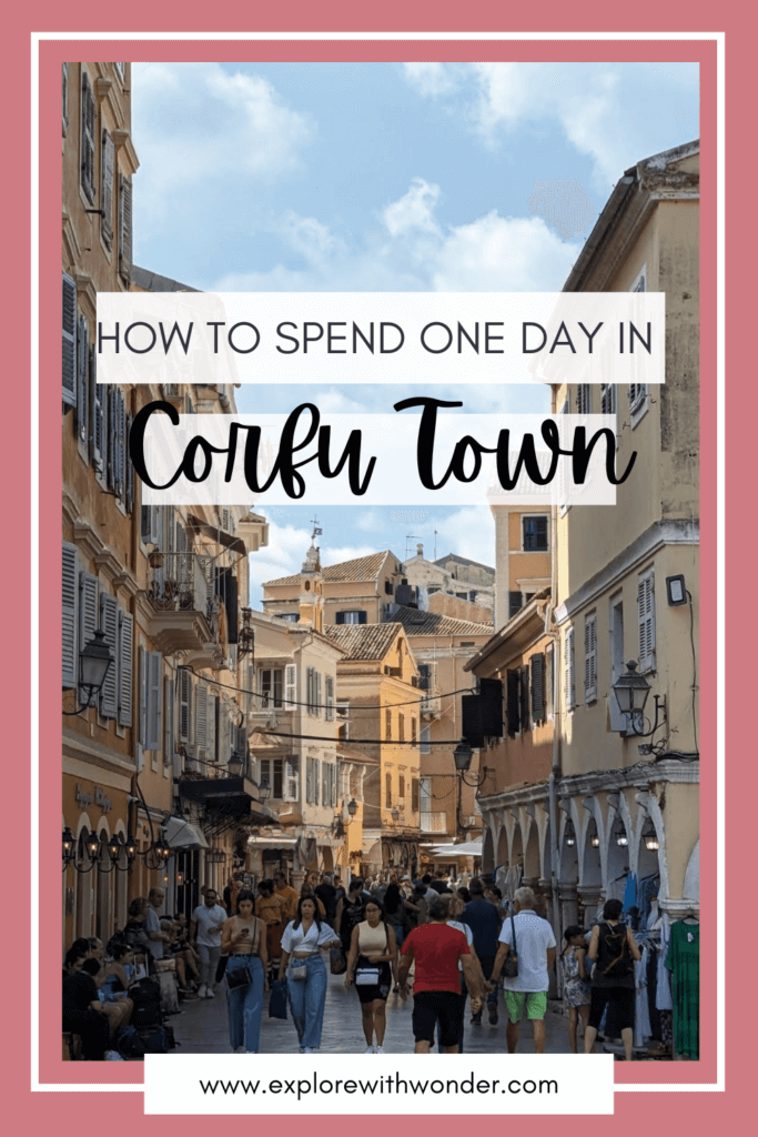 One Day in Corfu Town Pinterest Pin